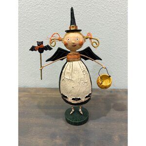 Lori Mitchell Batty Betty Witch With Bat and Pumpkin Halloween Figurine